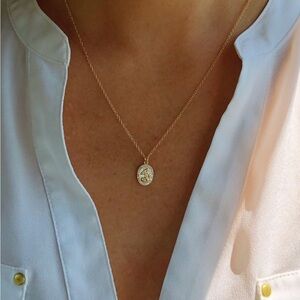 16” 14K Gold Filled St Christopher Dainty Necklace